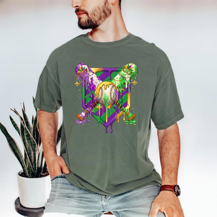 Mardi Gras Ice Cream Drip Baseball Sports For Men Women Kids Men's Comfort Colors T-Shirt