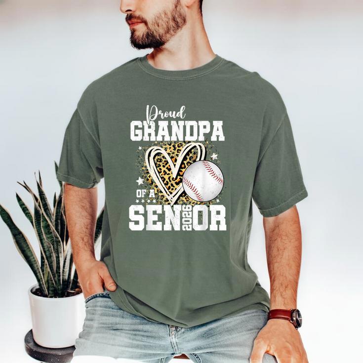 Proud Grandpa Of A 2026 Senior Baseball Graduation Leopard Men's Comfort Colors T-Shirt