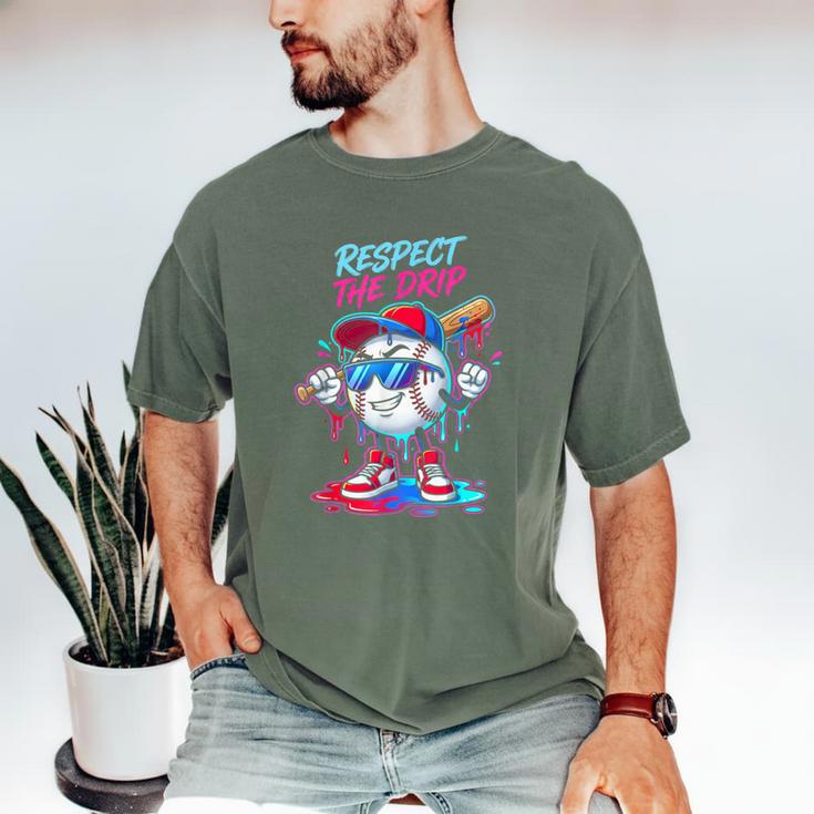 Respect The Drip Baseball Bat Sunglasses Mascot Men's Comfort Colors T-Shirt
