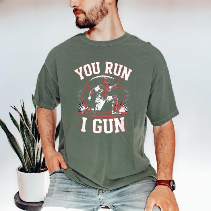 You Run I Gun Baseball Catcher Softball Player Men's Comfort Colors T-Shirt