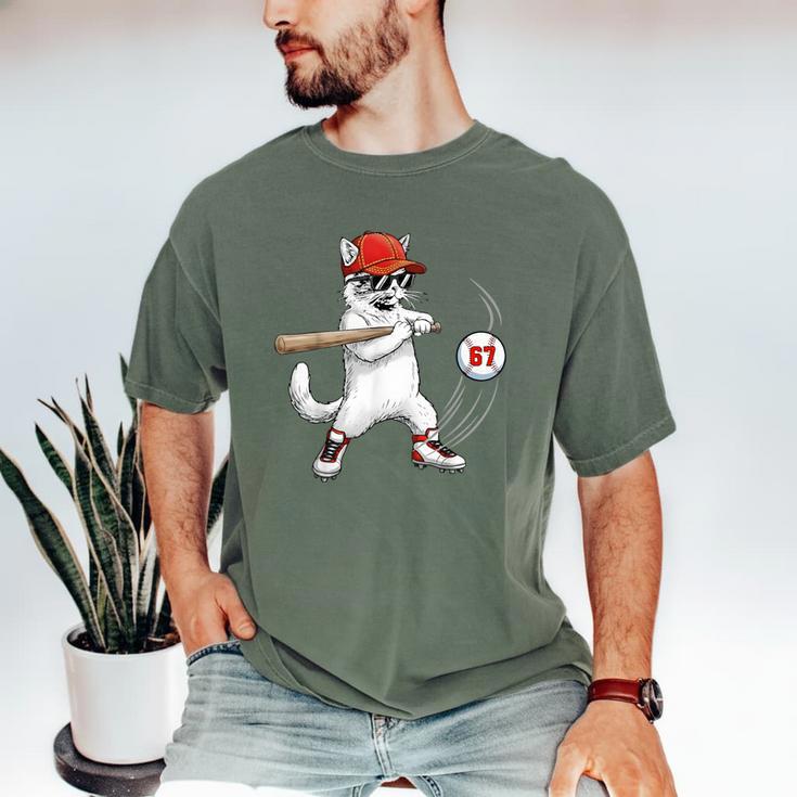 Six Seven 67 Baseball Cat Birthday Men Kids Boys Men's Comfort Colors T-Shirt