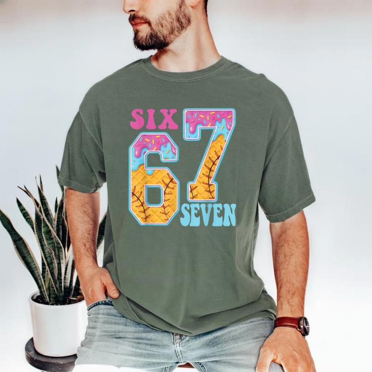 Six Seven Drip Baseball Player Number 67 Or 67th Birthday Men's Comfort Colors T-Shirt