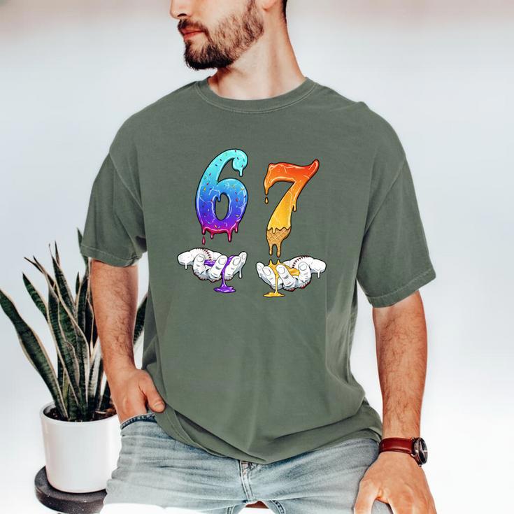 Six Seven Ice Cream Drip Cool Meme 67 Number Baseball Men's Comfort Colors T-Shirt