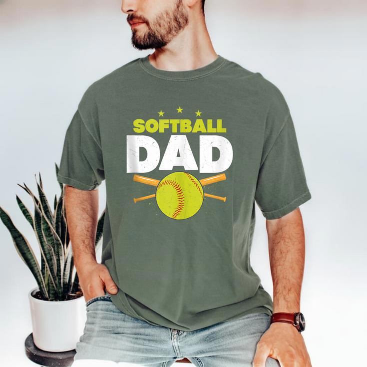 Softball Dad Just Like A Baseball Dad Player Men's Comfort Colors T-Shirt