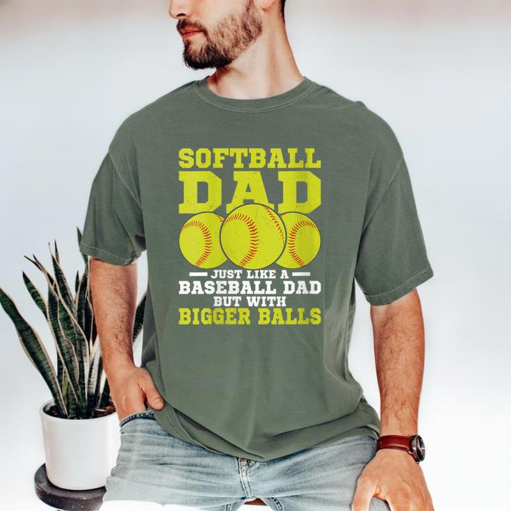 Softball Dad Just Like A Baseball Dad Team Men's Comfort Colors T-Shirt