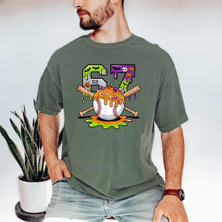 Spooky Halloween Baseball Ice Cream Dripping Six Seven 6 7 Men's Comfort Colors T-Shirt
