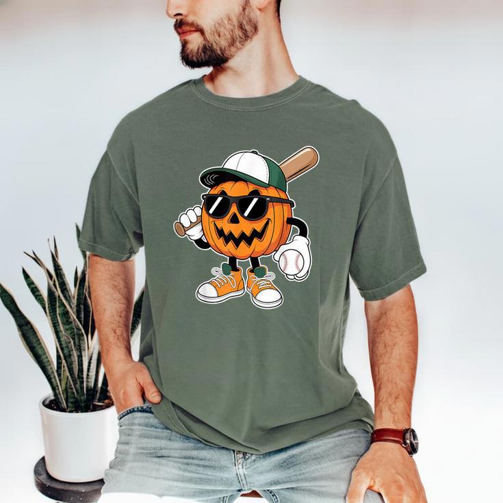 Spooky Jack O Lantern Baseball Halloween Costumes Boys Men's Comfort Colors T-Shirt