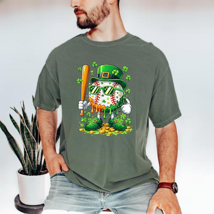 St Patricks Day Baseball Ice Cream Baseball Player Cartoon Men's Comfort Colors T-Shirt