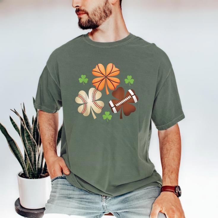 St Patricks Day Shamrock Basketball Baseball Irish Boys Men Men's Comfort Colors T-Shirt