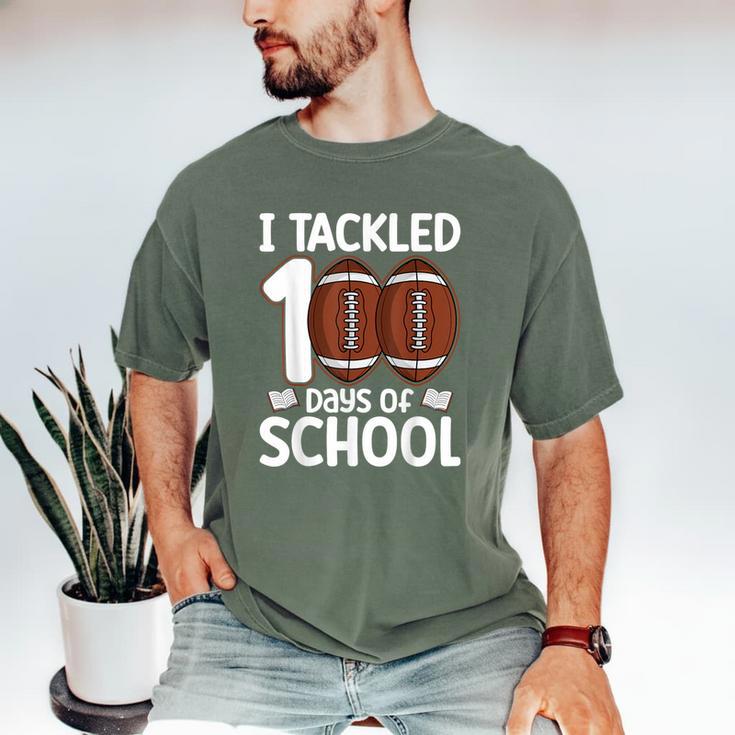 I Tackled 100 Days Of School Baseball Player Kids Teacher Men's Comfort Colors T-Shirt