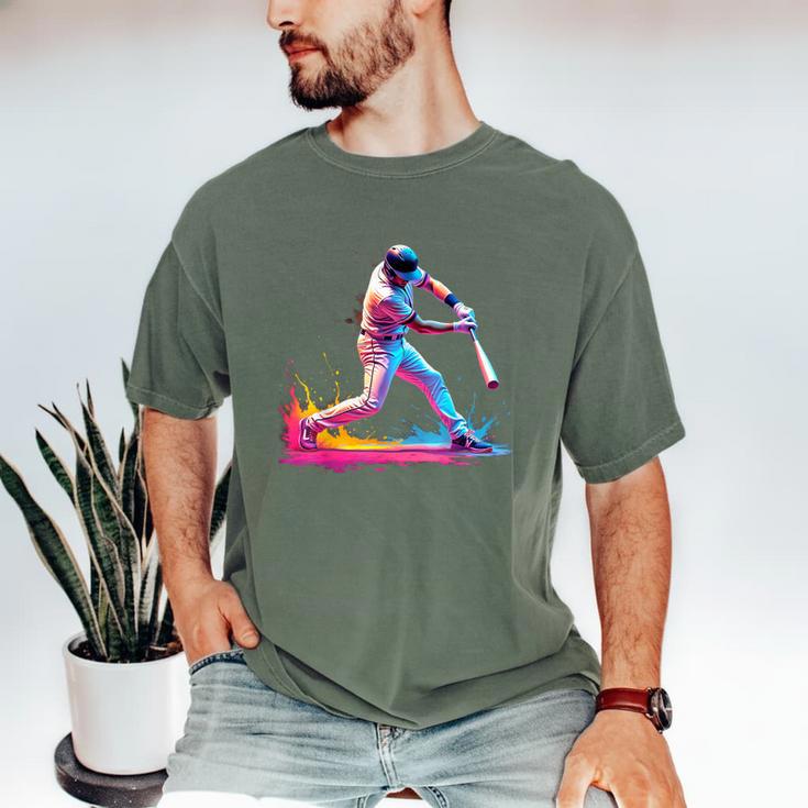 Tie Dye Baseball Dad Fathers Day Men's Comfort Colors T-Shirt
