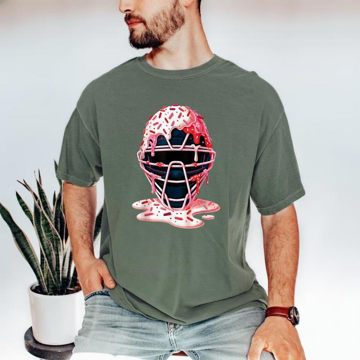 Valentine Baseball Catcher Mask Ice Cream Drip Tee For Boys Men's Comfort Colors T-Shirt