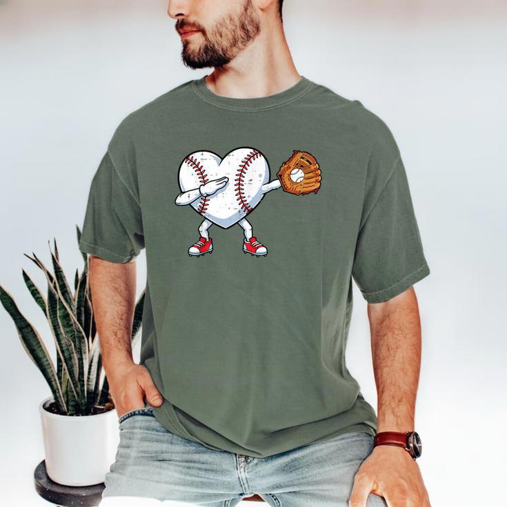 Valentines Day Baseball Ball Heart Dab Boys Kids Men Men's Comfort Colors T-Shirt