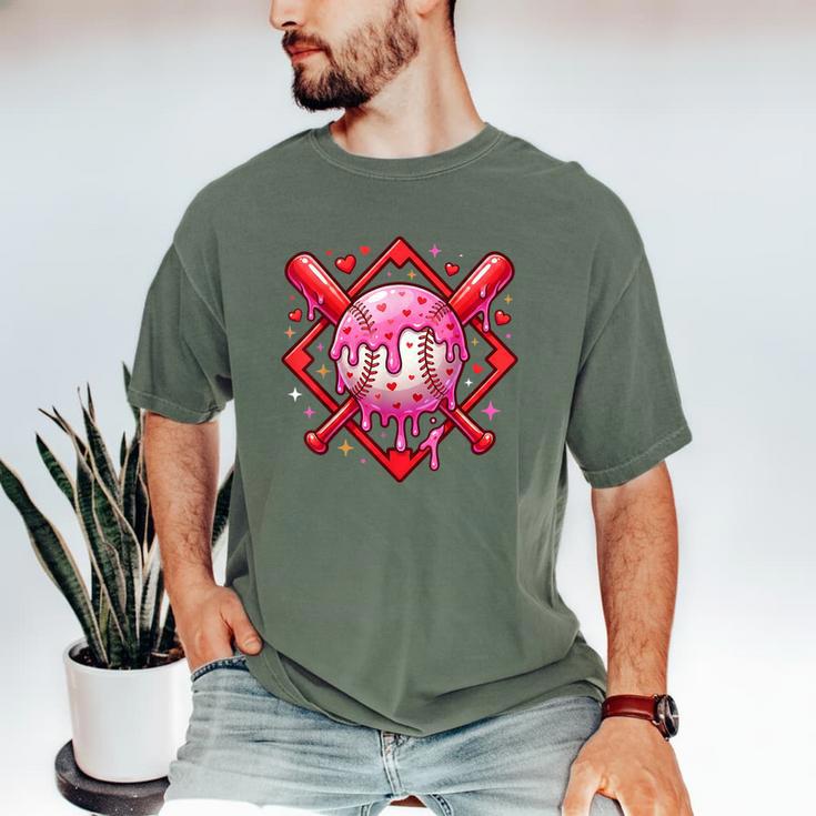 Valentines Day Baseball Boys Ice Cream Drip Heart Youth Kids Men's Comfort Colors T-Shirt