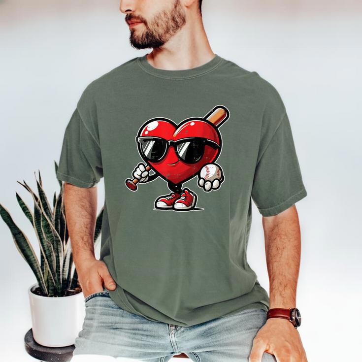 Valentines Day Baseball Heart Bat Sunglasses Men Boys Kids Men's Comfort Colors T-Shirt