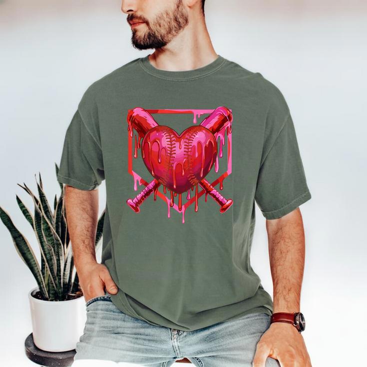 Valentines Day Baseball Red Heart Dab Boys Girls Kids Men's Comfort Colors T-Shirt
