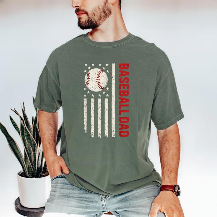 Vintage Baseball DAD American Flag Fathers Day 4th Of July Men's Comfort Colors T-Shirt