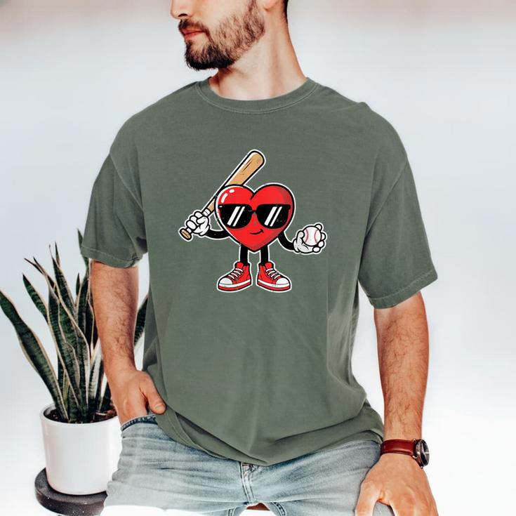 Women's Valentines Day Heart Baseball Player Sports Boys Kids Men Men's Comfort Colors T-Shirt