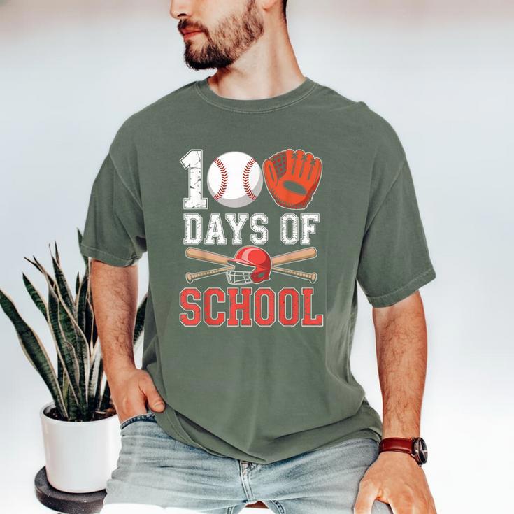 100 Days Of School Baseball Player Teacher Student Men's Comfort Colors T-Shirt