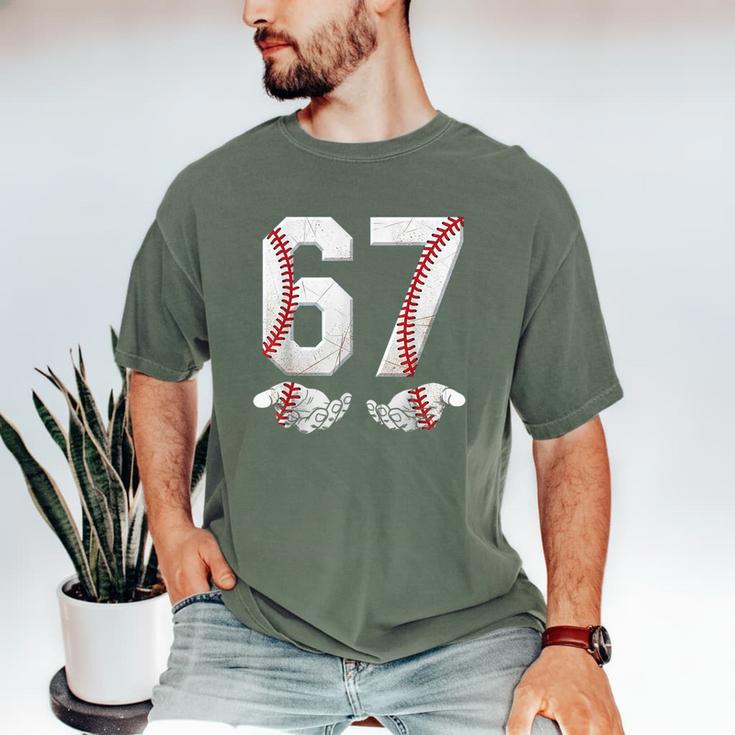 67 Six Seven Number 6 7 Meme Baseball Six Seven For Boys Men Men's Comfort Colors T-Shirt
