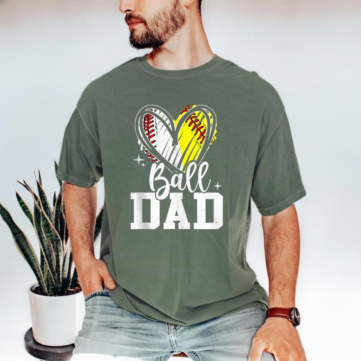 Ball Dad Softball Baseball Dad Daddy Men's Comfort Colors T-Shirt