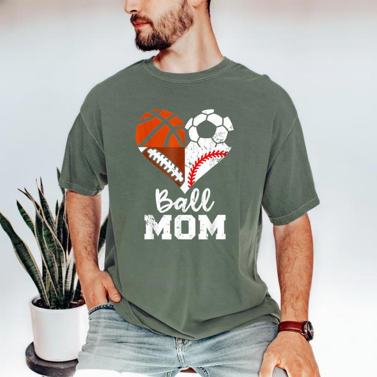 Ball Mom Heart Soccer Basketball Baseball Football Mom Men's Comfort Colors T-Shirt Ball Mom Heart Soccer Basketball Baseball Football Mom Men's Comfort Colors T-Shirt
