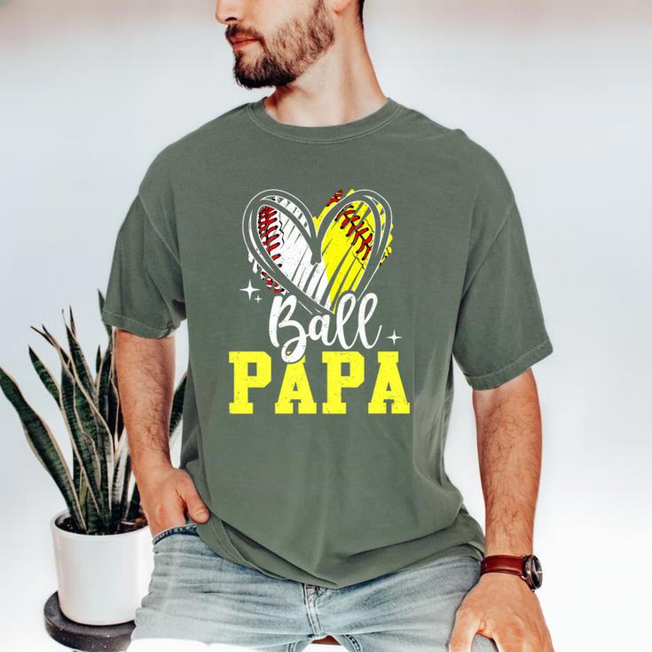 Ball Papa Softball Baseball Dad Daddy Premium Men's Comfort Colors T-Shirt