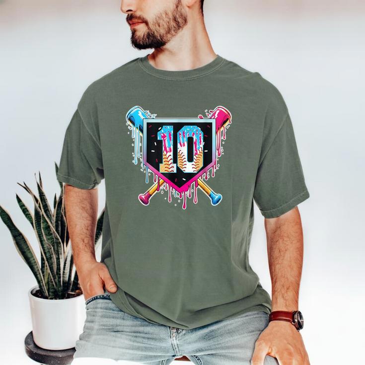 Baseball 10 Year Old Boy Ice Cream Drip 10th Birthday Player Men's Comfort Colors T-Shirt Baseball 10 Year Old Boy Ice Cream Drip 10th Birthday Player Men's Comfort Colors T-Shirt