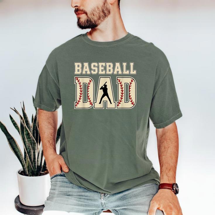 Baseball Dad Distressed Bold Stitch Graphic Sports Father Men's Comfort Colors T-Shirt Baseball Dad Distressed Bold Stitch Graphic Sports Father Men's Comfort Colors T-Shirt