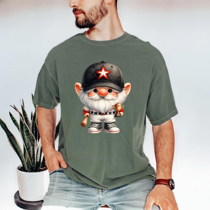Baseball Dad Gnome For Baseball Lover With Winner Trophy Premium Tri-Blend Men's Comfort Colors T-Shirt