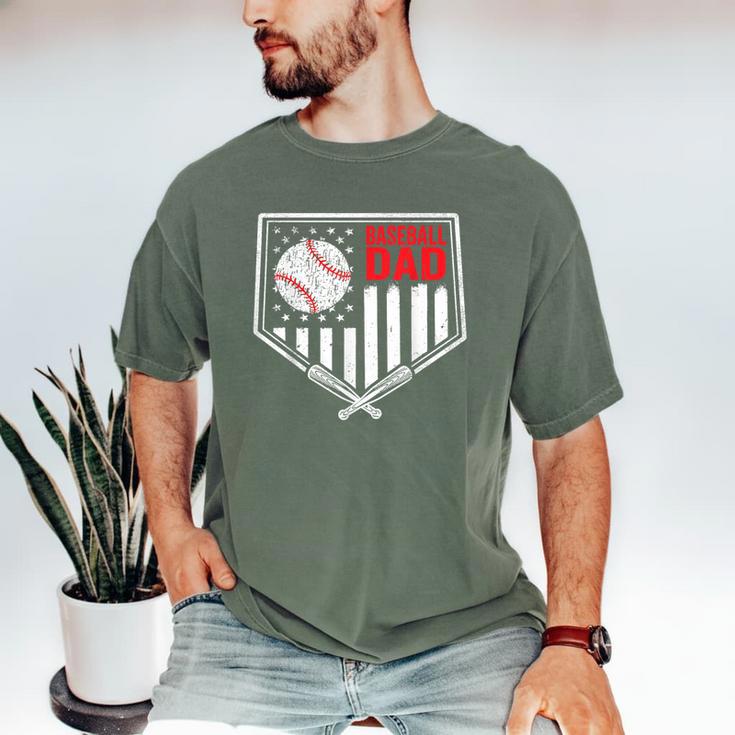 Baseball Dad Men USA American Flag Fathers Day 4th Of July Men's Comfort Colors T-Shirt Baseball Dad Men USA American Flag Fathers Day 4th Of July Men's Comfort Colors T-Shirt
