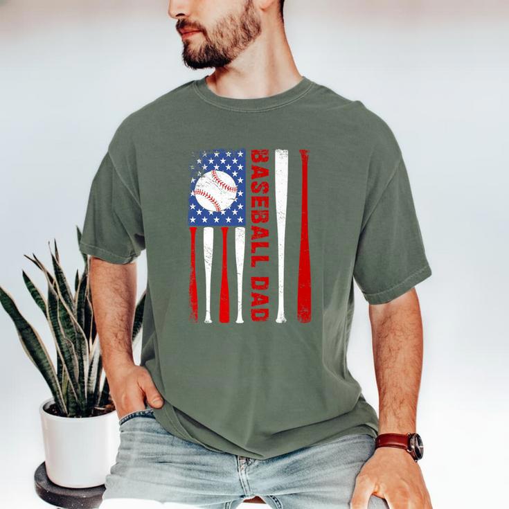 Baseball Dad USA American Flag Father's Day 4th Of July Premium Men's Comfort Colors T-Shirt Baseball Dad USA American Flag Father's Day 4th Of July Premium Men's Comfort Colors T-Shirt