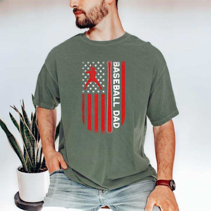 Baseball Dad Usa American Flag Patriotic Dad Father's Day Men's Comfort Colors T-Shirt