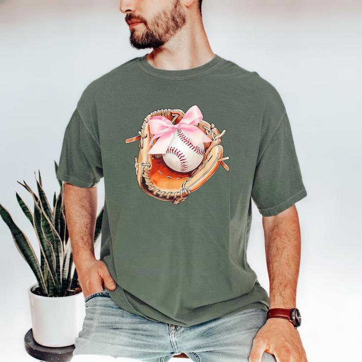 Baseball Drip Ice Cream Coquette Pink Bow Baseball Player Men's Comfort Colors T-Shirt