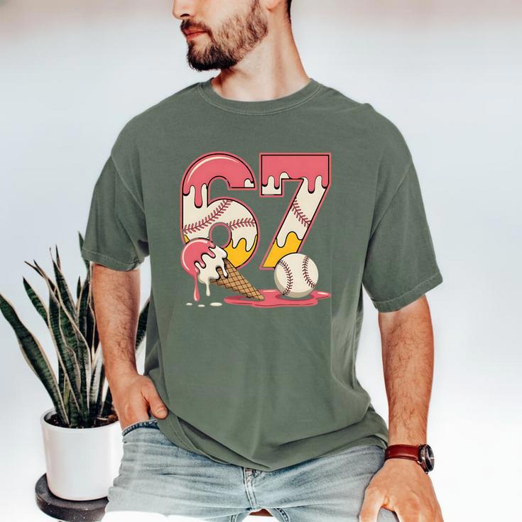 Baseball Drip Number 67 Player Ice Cream Or 67th Birthday Men's Comfort Colors T-Shirt Baseball Drip Number 67 Player Ice Cream Or 67th Birthday Men's Comfort Colors T-Shirt