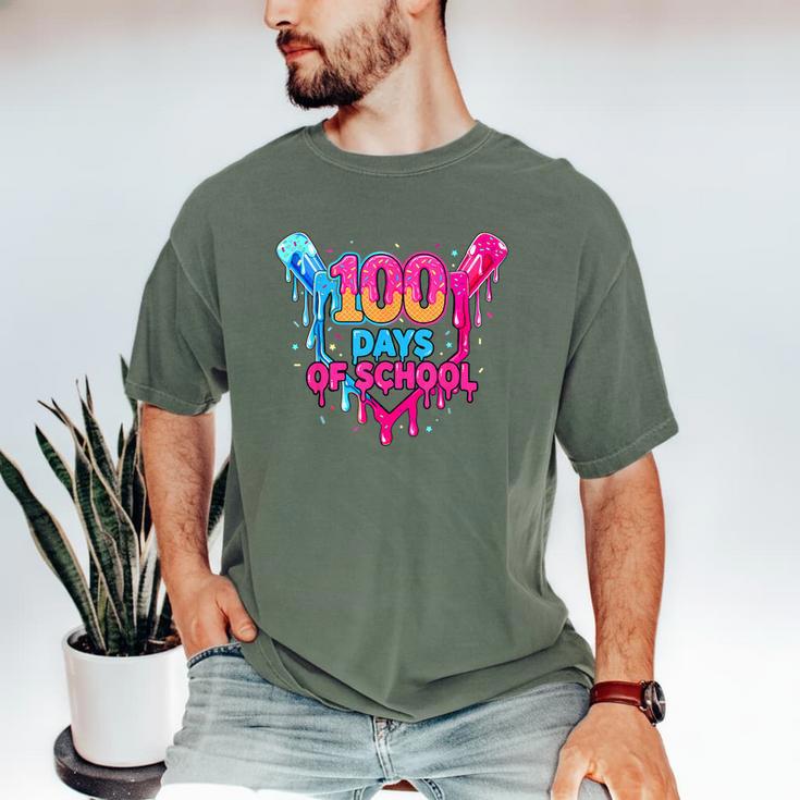 Baseball Ice Cream Drip 100 Days Of School Boys Girls 100th Men's Comfort Colors T-Shirt