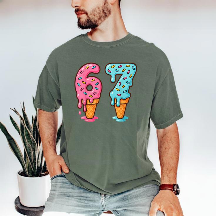 Baseball Ice Cream Drip 6 7 Kids 67 Birthday Men's Comfort Colors T-Shirt