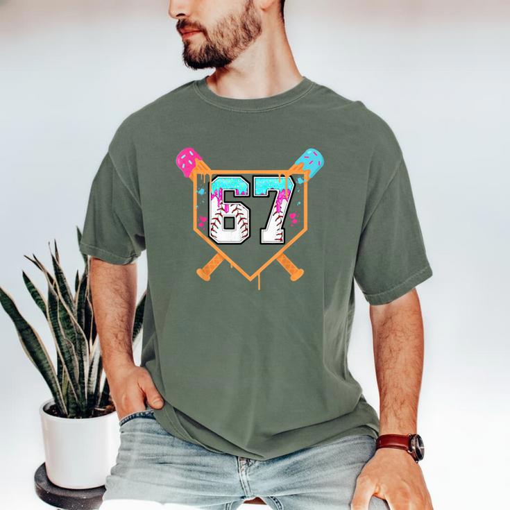 Baseball Ice Cream Drip Number 67 Player Six Seven Meme 6 7 Men's Comfort Colors T-Shirt Baseball Ice Cream Drip Number 67 Player Six Seven Meme 6 7 Men's Comfort Colors T-Shirt