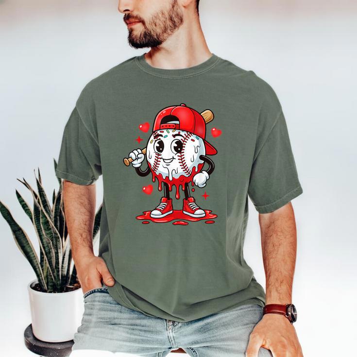 Baseball Ice Cream Valentine Dripping Game Day Men Boys Kids Men's Comfort Colors T-Shirt