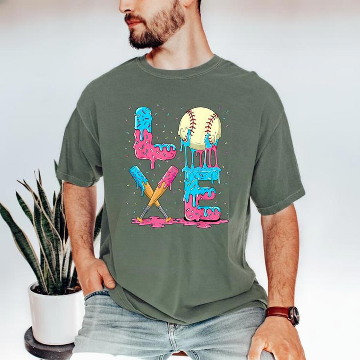 Baseball Love Drip Ice Cream Colorful Baseball Men's Comfort Colors T-Shirt