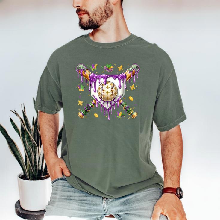 Baseball Mardi Gras Carnival Party Mask Ice Cream Drip Boys Men's Comfort Colors T-Shirt Baseball Mardi Gras Carnival Party Mask Ice Cream Drip Boys Men's Comfort Colors T-Shirt