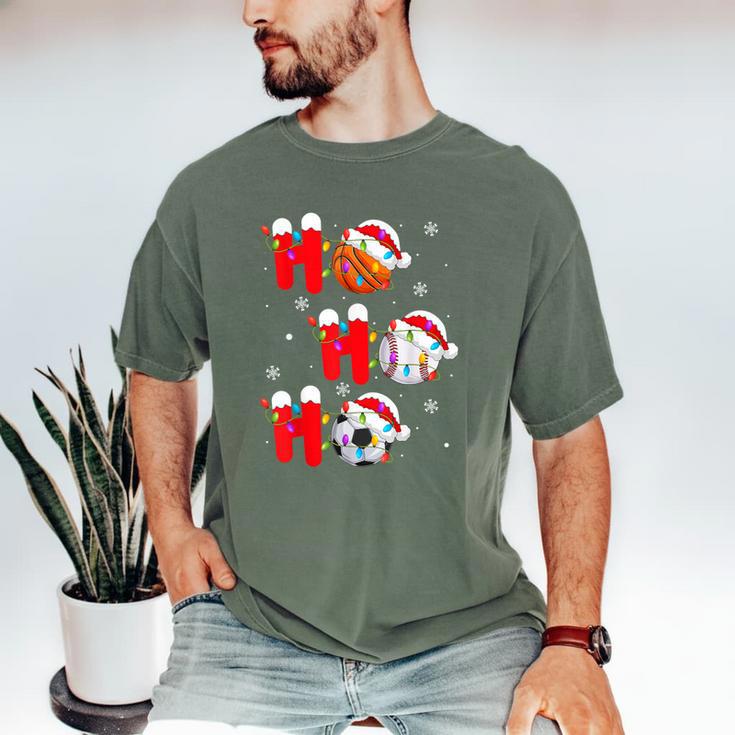 Basketball Baseball Soccer Christmas Ho Ho Ho Santa Xmas Men's Comfort Colors T-Shirt Basketball Baseball Soccer Christmas Ho Ho Ho Santa Xmas Men's Comfort Colors T-Shirt