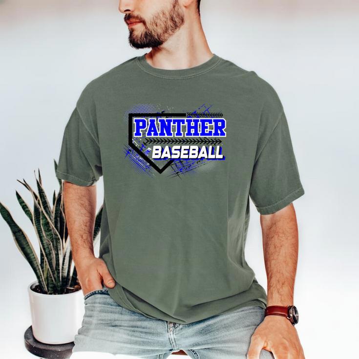Blue Panther Baseball Home Plate Game Day Mascot Panther Men's Comfort Colors T-Shirt