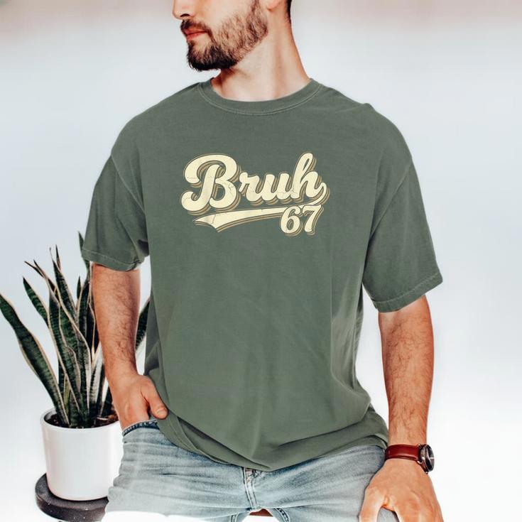 Bruh 67 Baseball Style Meme Slang Sports Number Graphic Men's Comfort Colors T-Shirt