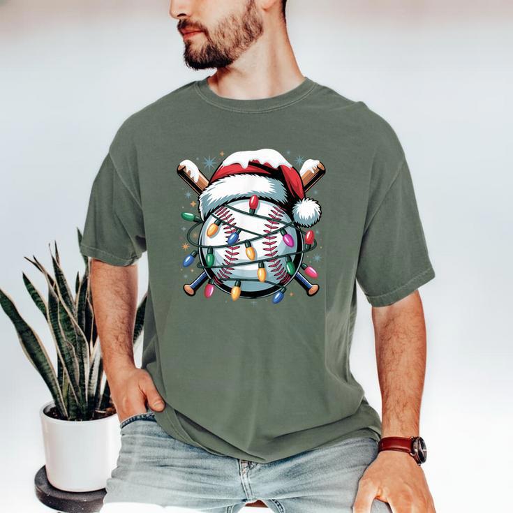 Christmas Baseball Boy Youth Kid Men Santa Hat Xmas Baseball Men's Comfort Colors T-Shirt