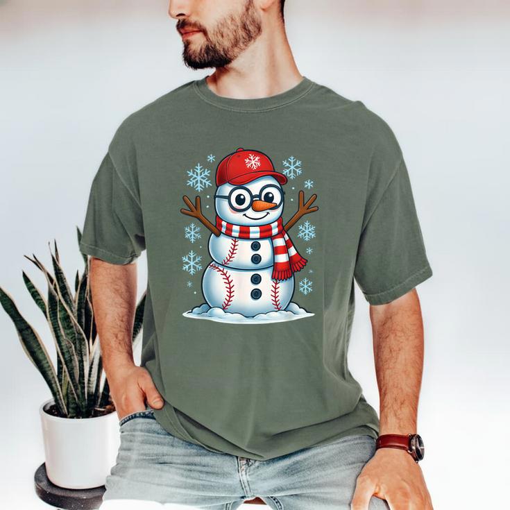 Christmas Baseball Snowman Xmas Pajamas Women Men Boys Men's Comfort Colors T-Shirt Christmas Baseball Snowman Xmas Pajamas Women Men Boys Men's Comfort Colors T-Shirt