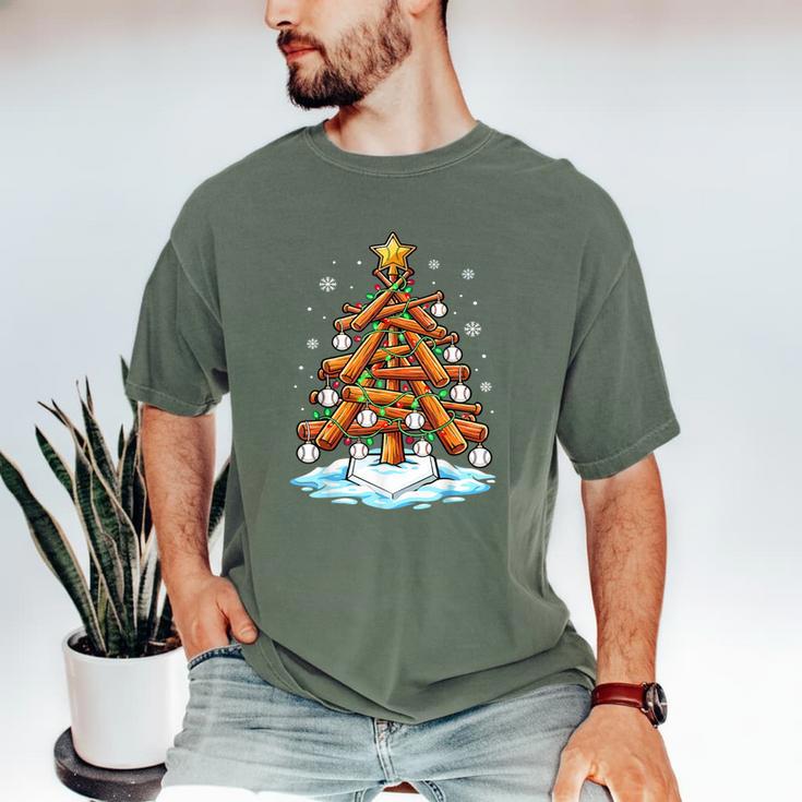 Christmas Baseball Tree Lights Xmas Men's Comfort Colors T-Shirt Christmas Baseball Tree Lights Xmas Men's Comfort Colors T-Shirt