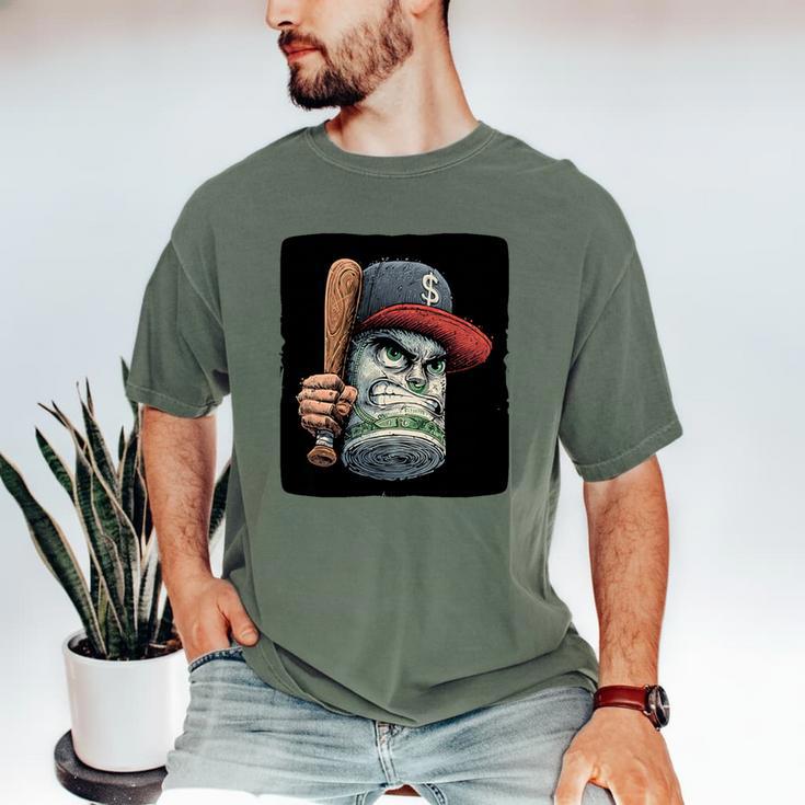Cool Dollar Bill Guy With Cap And Baseball Costume Premium Tri-Blend Men's Comfort Colors T-Shirt Cool Dollar Bill Guy With Cap And Baseball Costume Premium Tri-Blend Men's Comfort Colors T-Shirt
