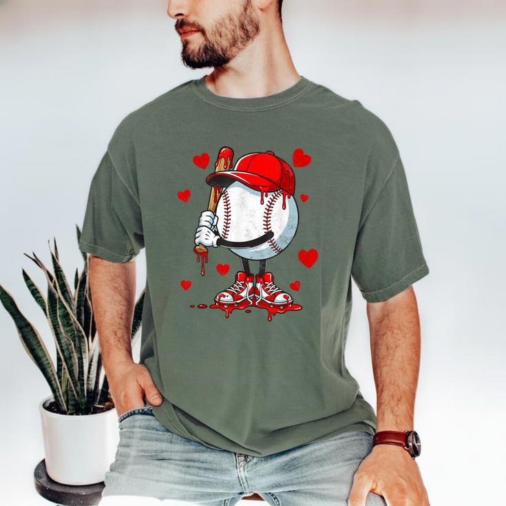 Cute Dripping Baseball Lover Valentines Day Boys Kids Men's Comfort Colors T-Shirt