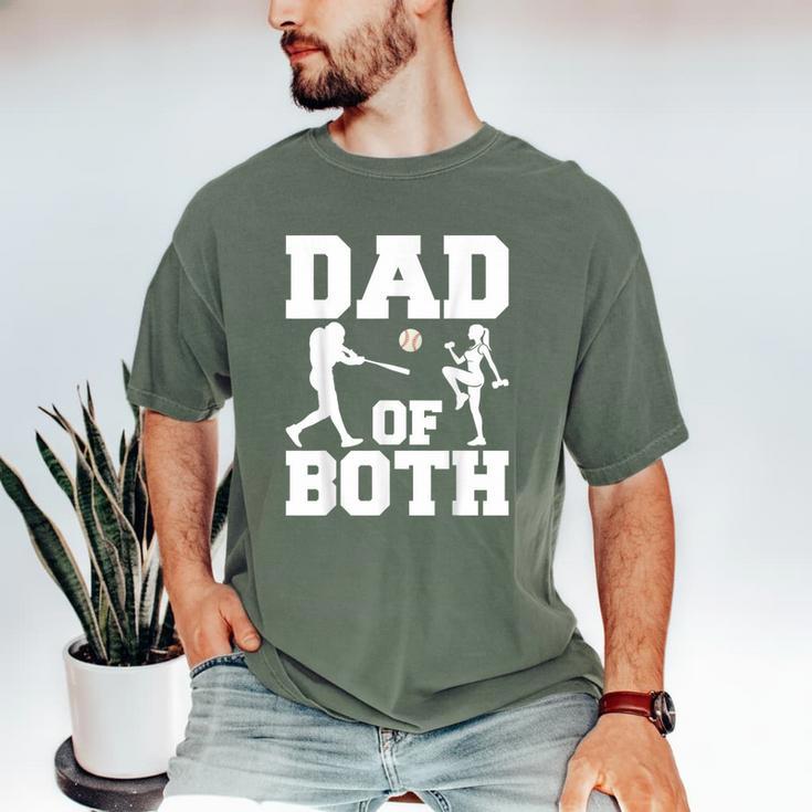 Dad Of Both Gymnastics Baseball Dad Men's Comfort Colors T-Shirt Dad Of Both Gymnastics Baseball Dad Men's Comfort Colors T-Shirt